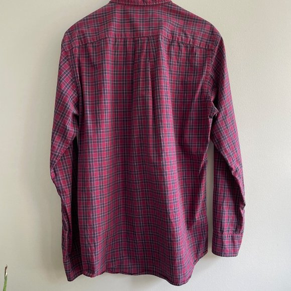 Uniqlo Mens S Long Sleeve Red Checked Casual Button Down - Picture 5 of 5